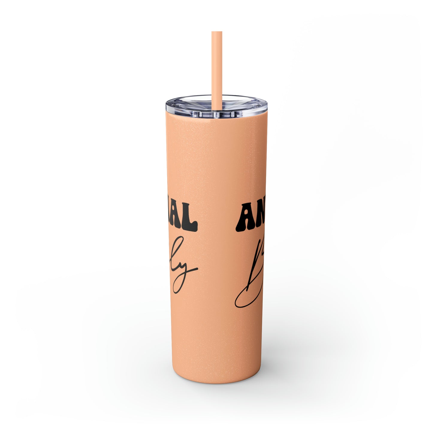 Anti-social butterfly-Skinny Tumbler with Straw, 20oz