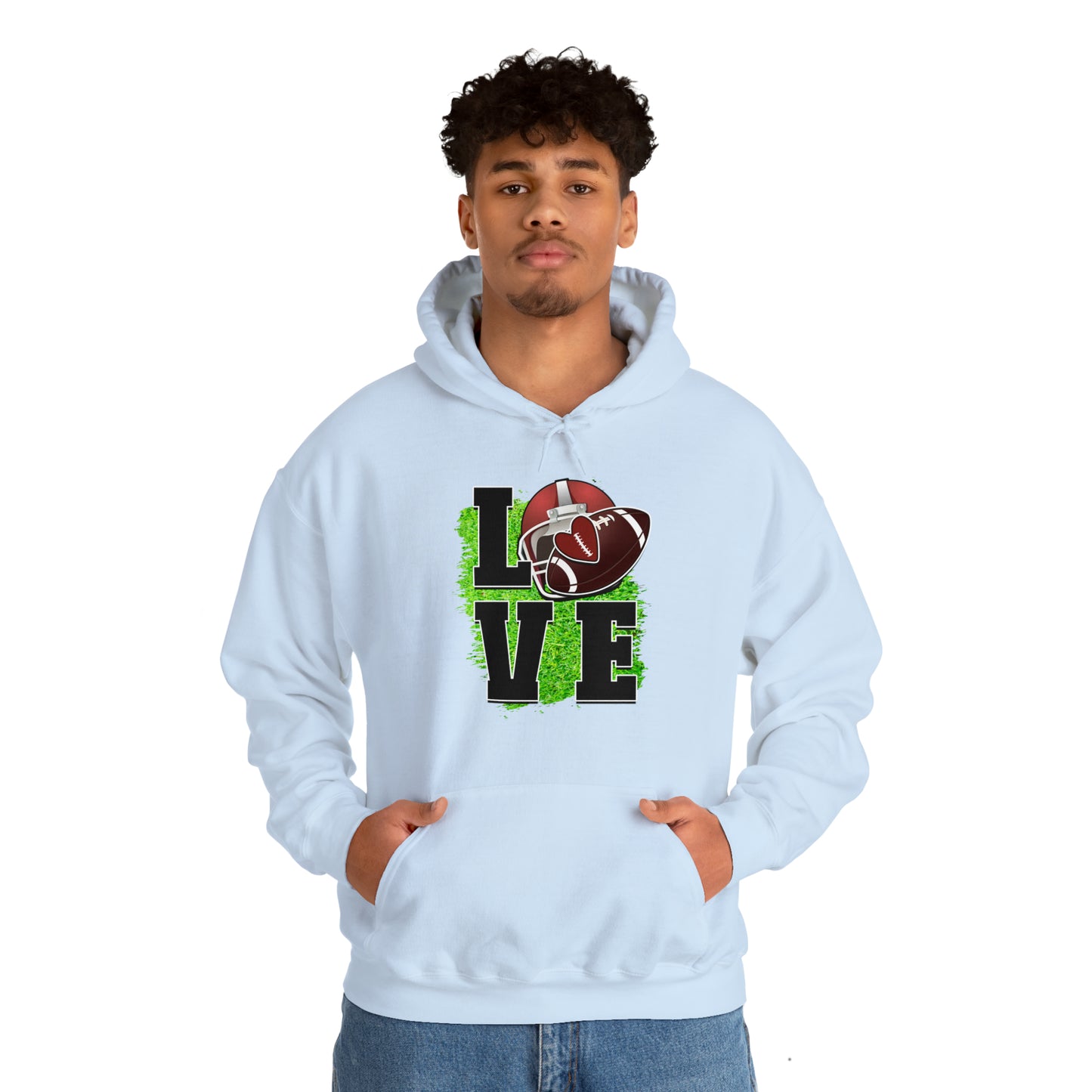 LOVE FOOTBALL- Unisex Heavy Blend™ Hooded Sweatshirt