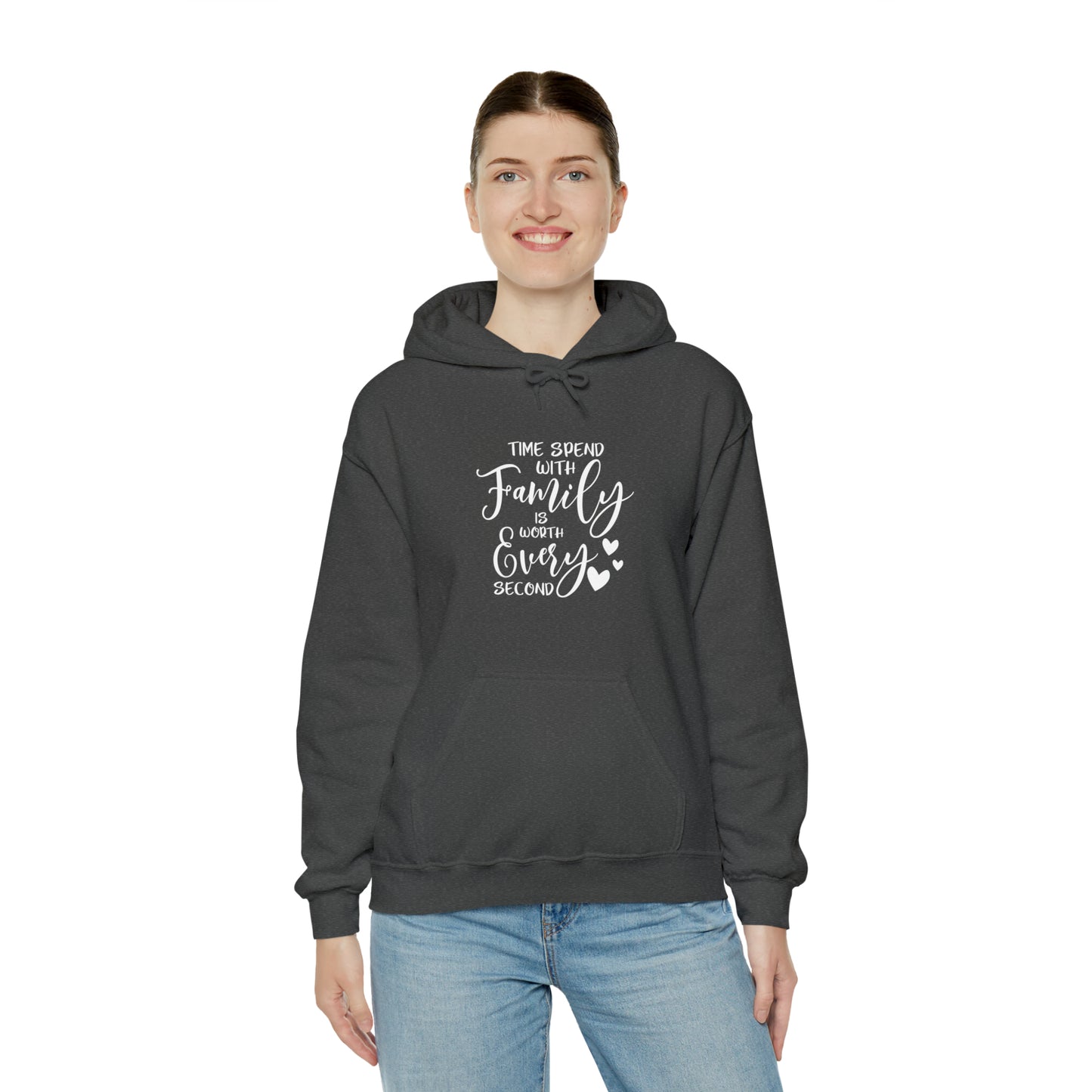 Time spend with family is worth every second- Unisex Heavy Blend™ Hooded Sweatshirt