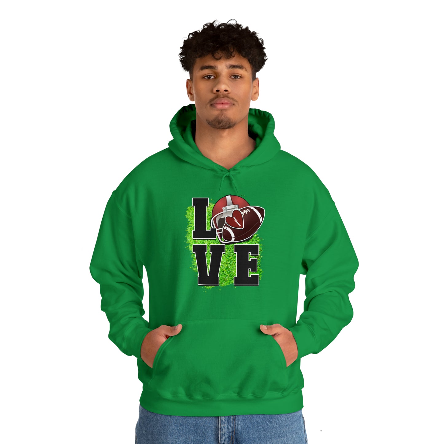 LOVE FOOTBALL- Unisex Heavy Blend™ Hooded Sweatshirt