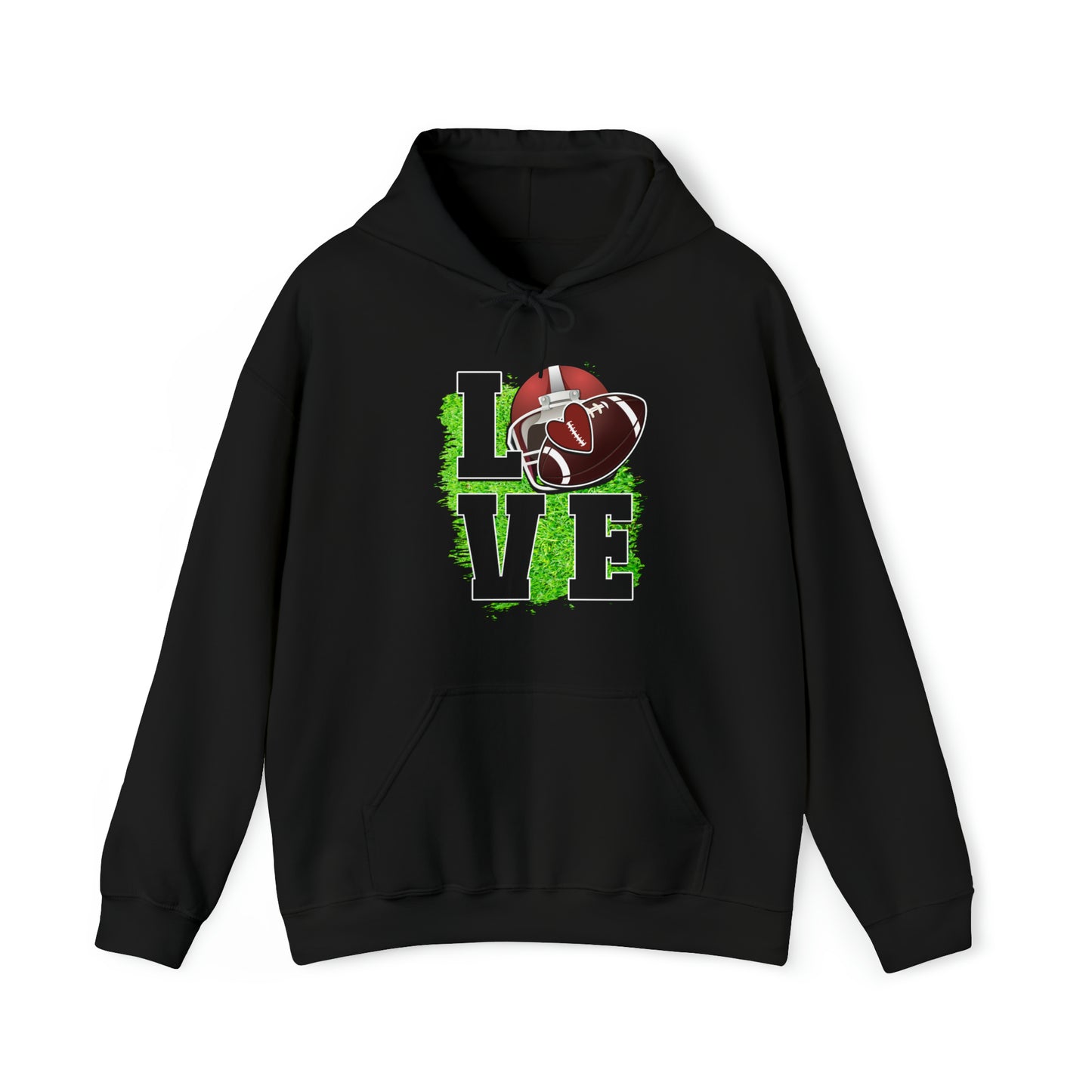 LOVE FOOTBALL- Unisex Heavy Blend™ Hooded Sweatshirt