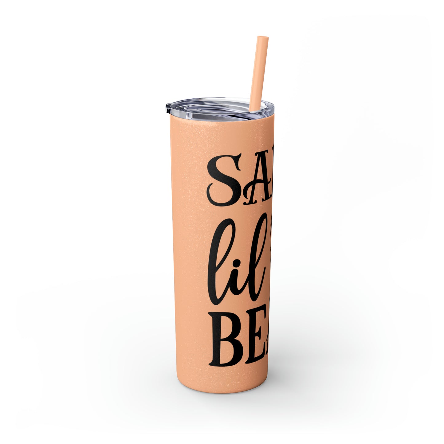 Salty lil beach-Skinny Tumbler with Straw, 20oz