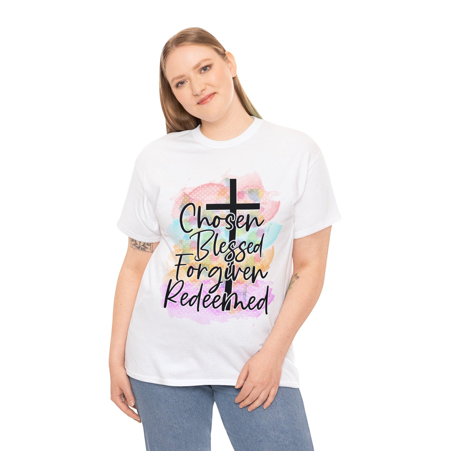 Chosen Blessed forgiven- Unisex Heavy Cotton Tee