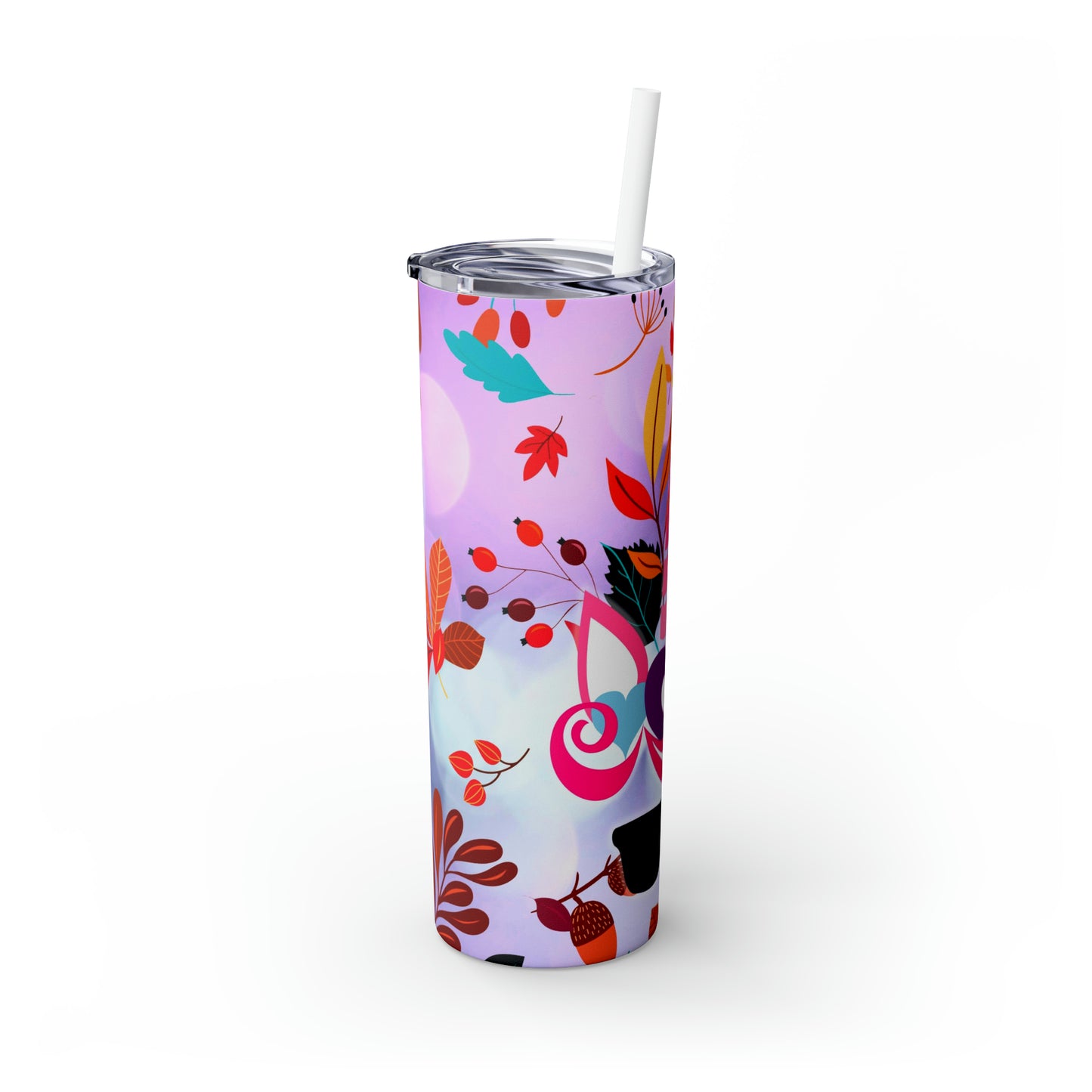 Purple Unicorn Shades- Skinny Tumbler with Straw, 20oz