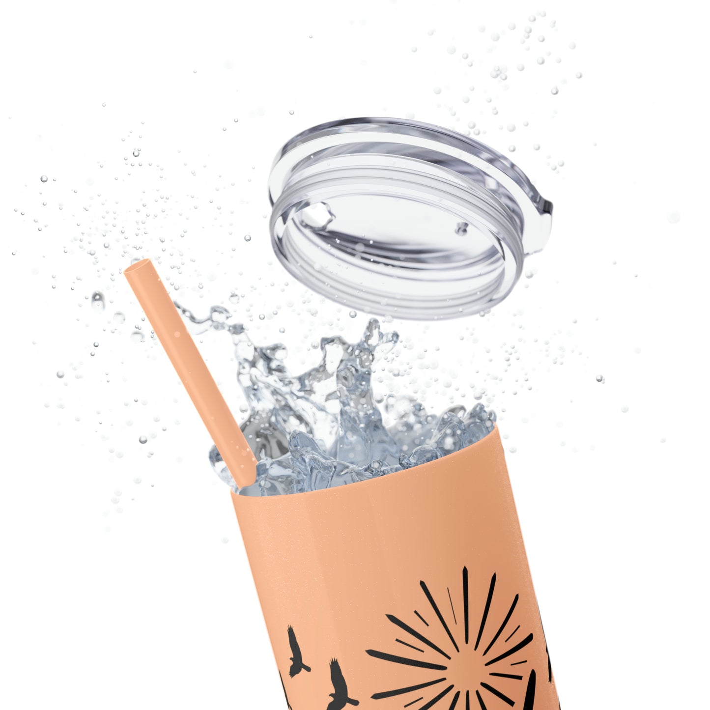 The beach is calling-Skinny Tumbler with Straw, 20oz