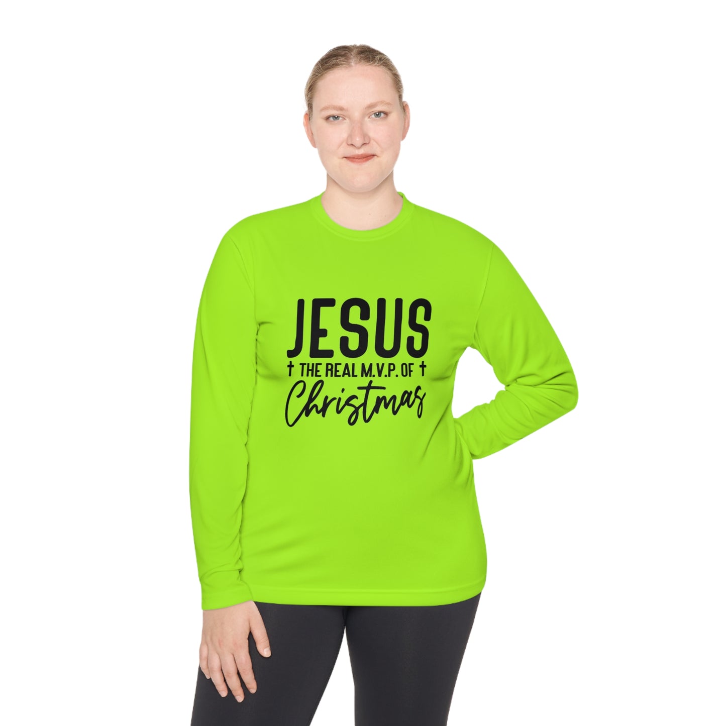 Jesus MVP of Christmas- Unisex Lightweight Long Sleeve Tee