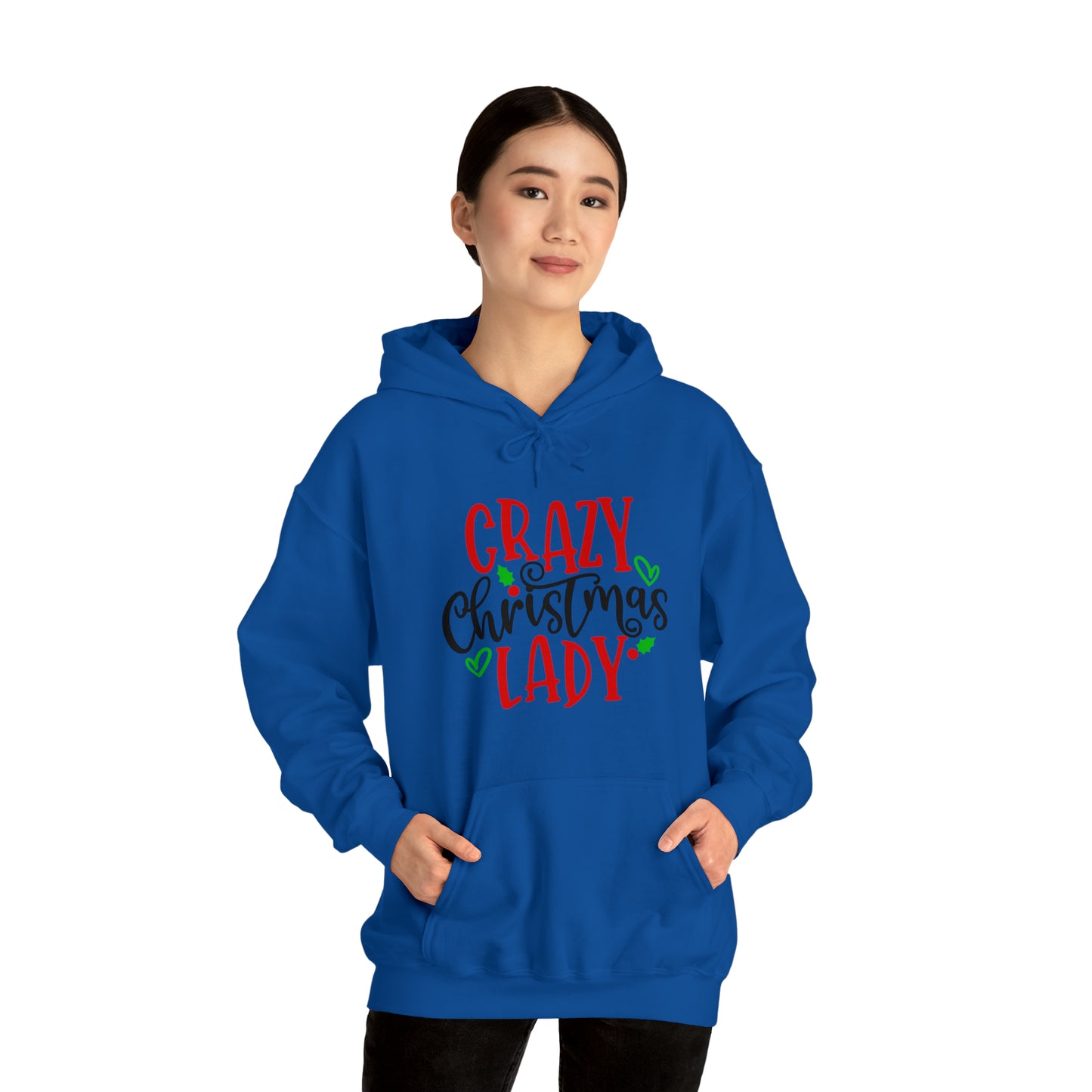 Crazy Christmas Lady - Unisex Heavy Blend™ Hooded Sweatshirt