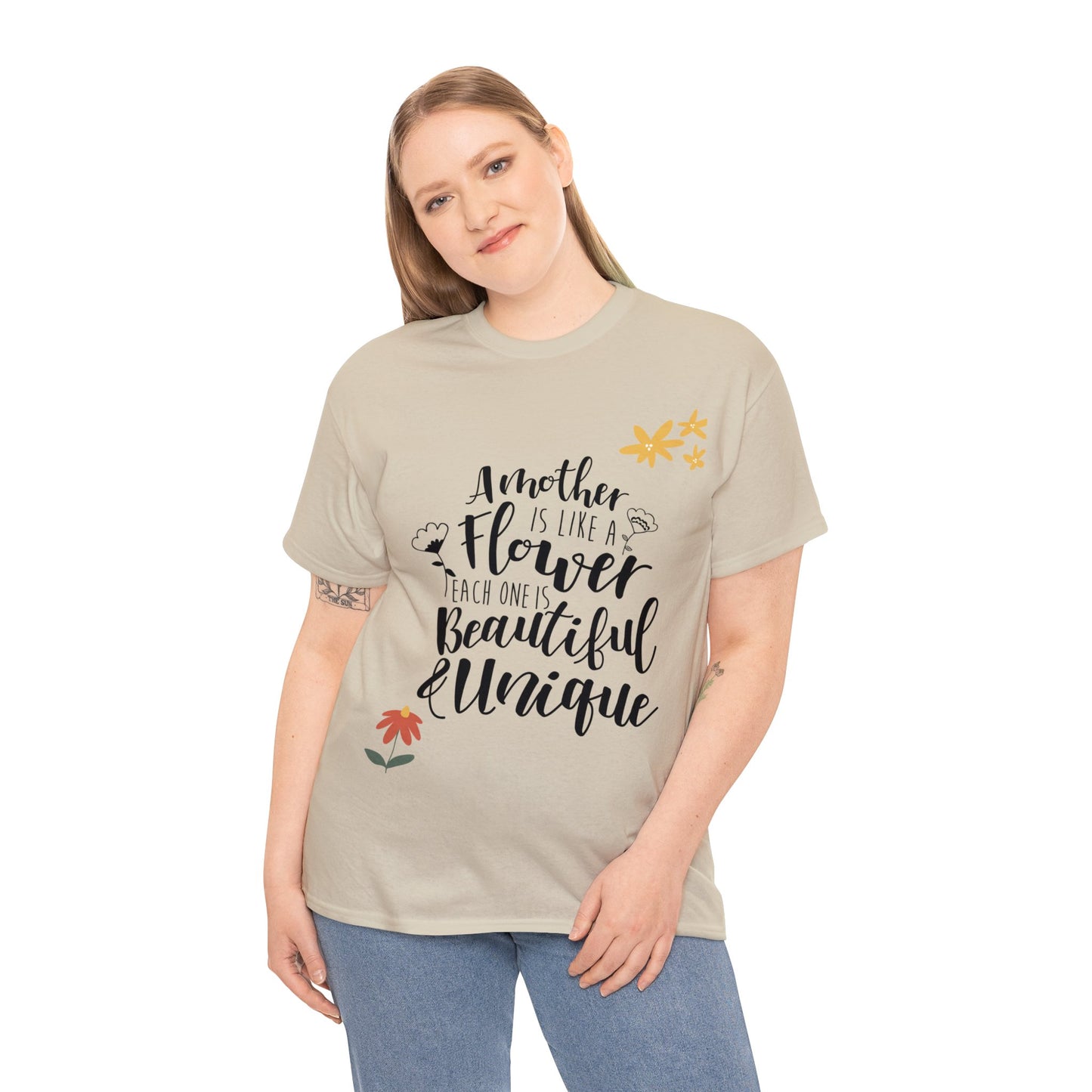 A mother's like a flower- Unisex Heavy Cotton Tee