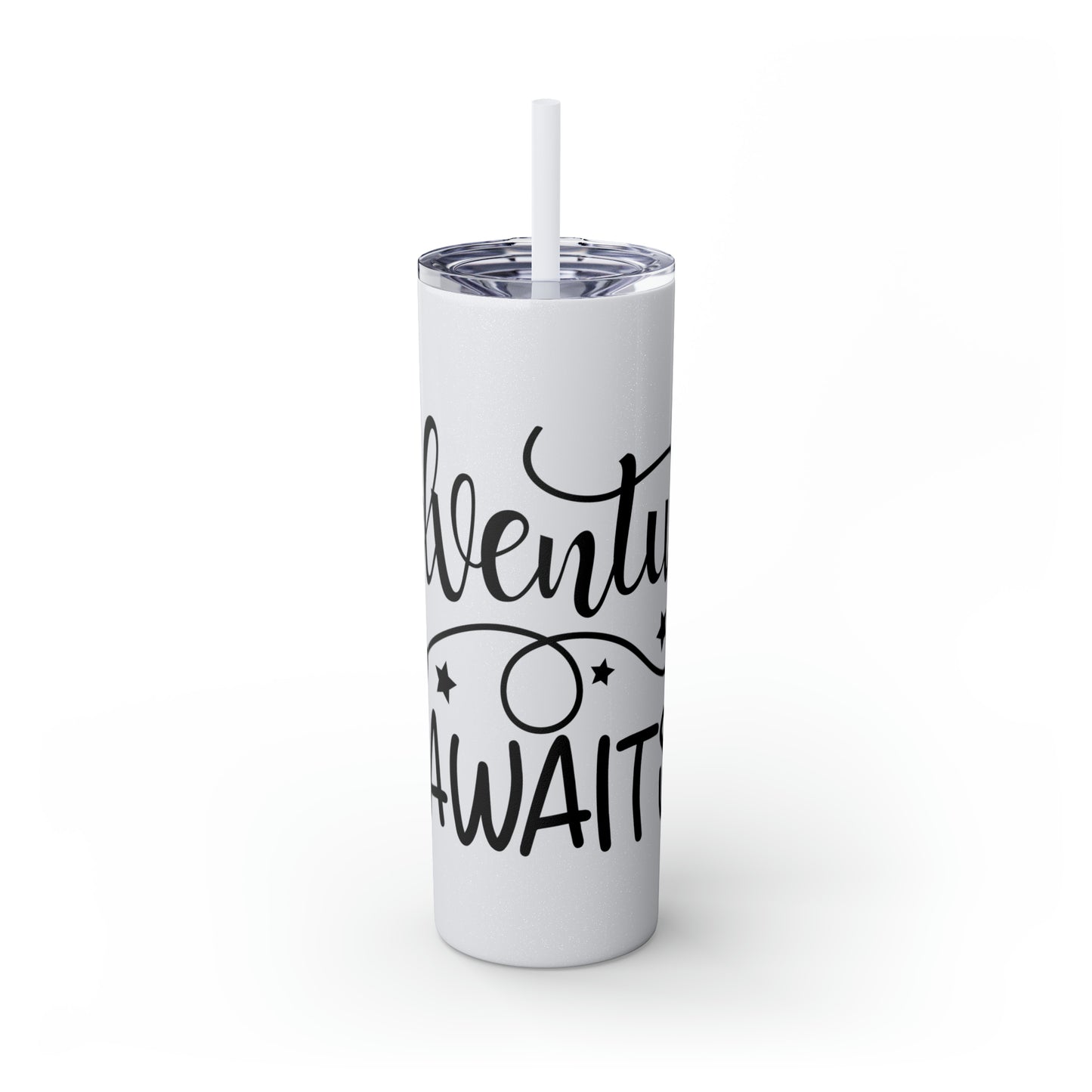 Adventure Awaits- Skinny Tumbler with Straw, 20oz