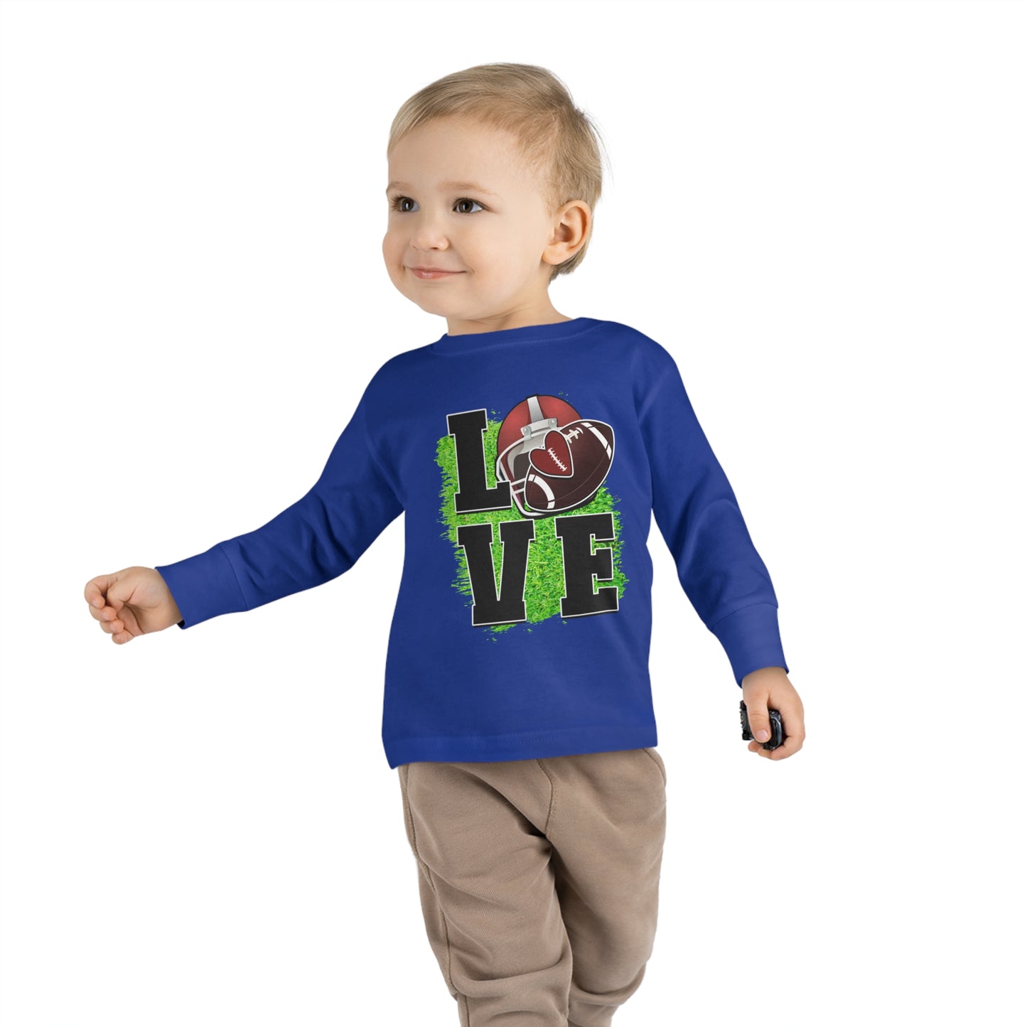 I love football-Toddler Long Sleeve Tee