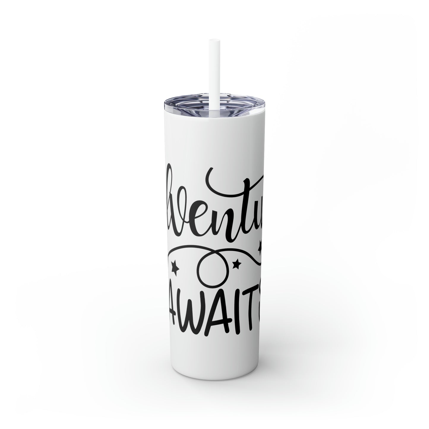 Adventure Awaits- Skinny Tumbler with Straw, 20oz