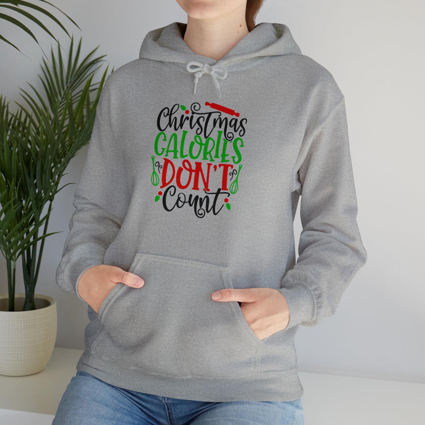 Christmas calories don't count- Unisex Heavy Blend™ Hooded Sweatshirt