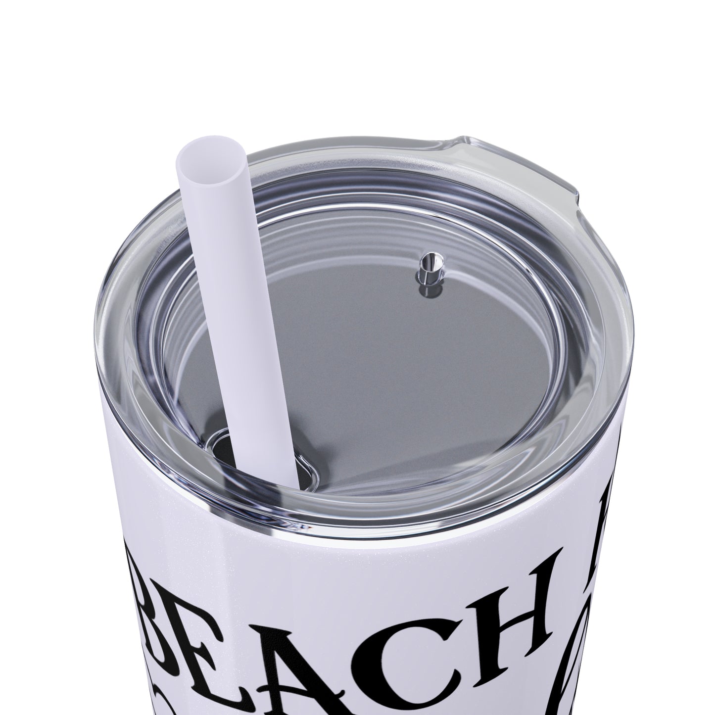 Beach house relax- Skinny Tumbler with Straw, 20oz