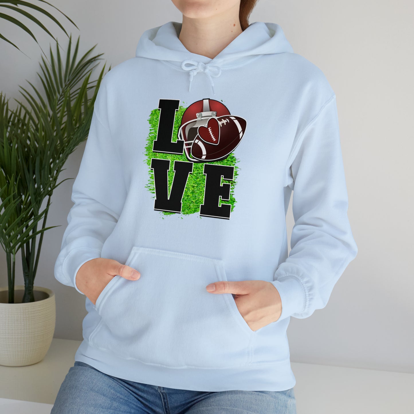 LOVE FOOTBALL- Unisex Heavy Blend™ Hooded Sweatshirt