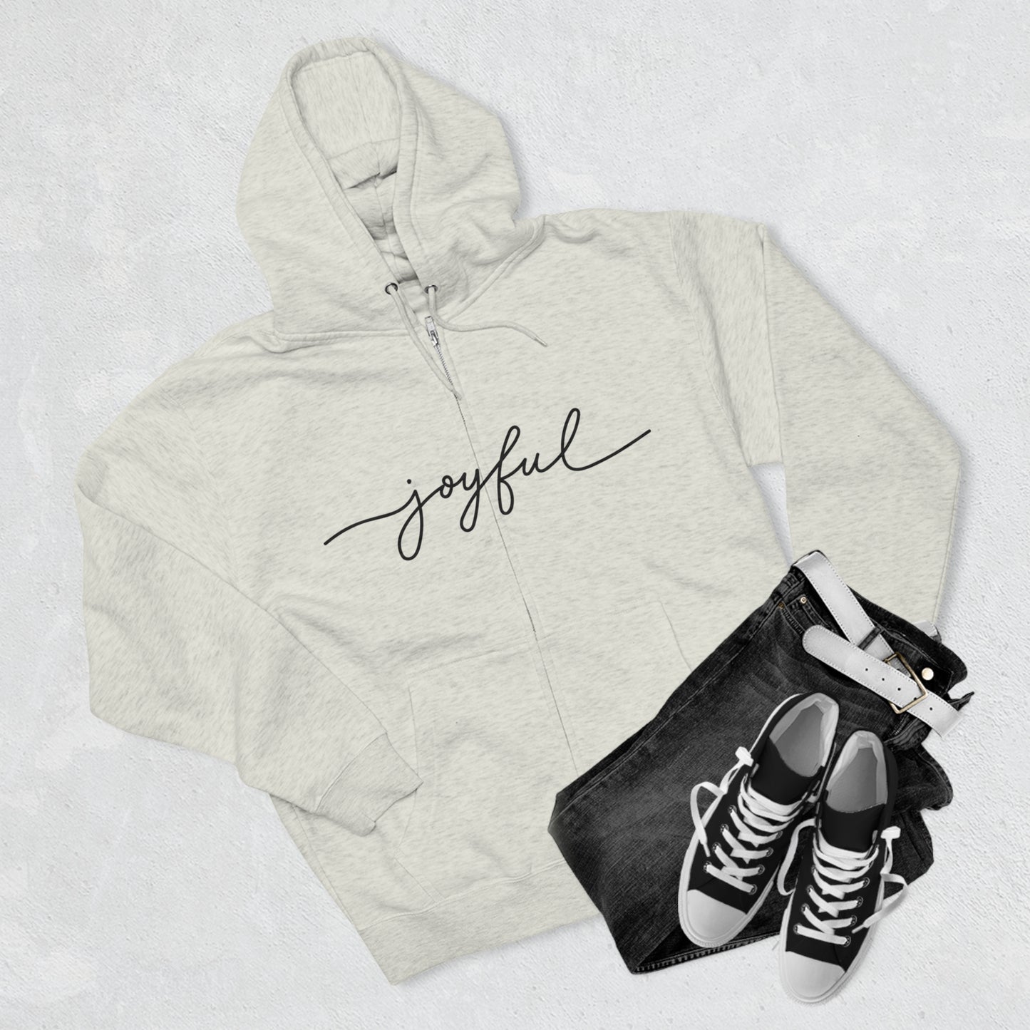 JOYFUL- Unisex Premium Full Zip Hoodie