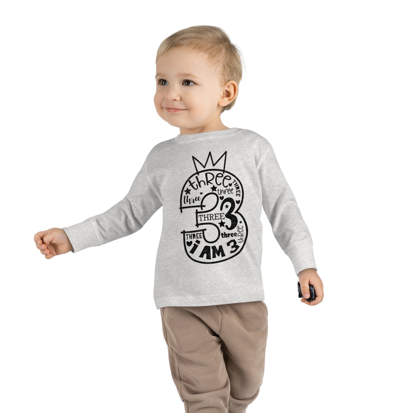 I'm three-Toddler Long Sleeve Tee