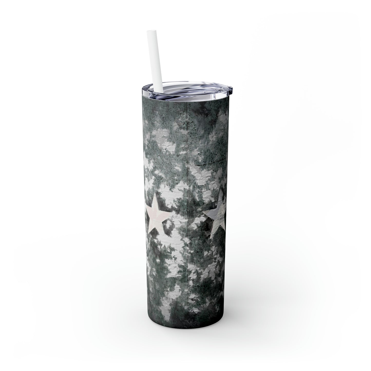 Metalic Stars- Skinny Tumbler with Straw, 20oz