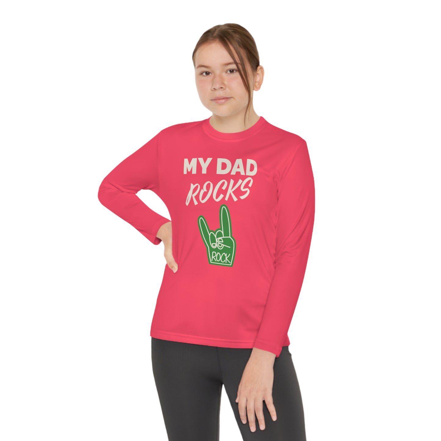 My dad rocks-Youth Long Sleeve Competitor Tee