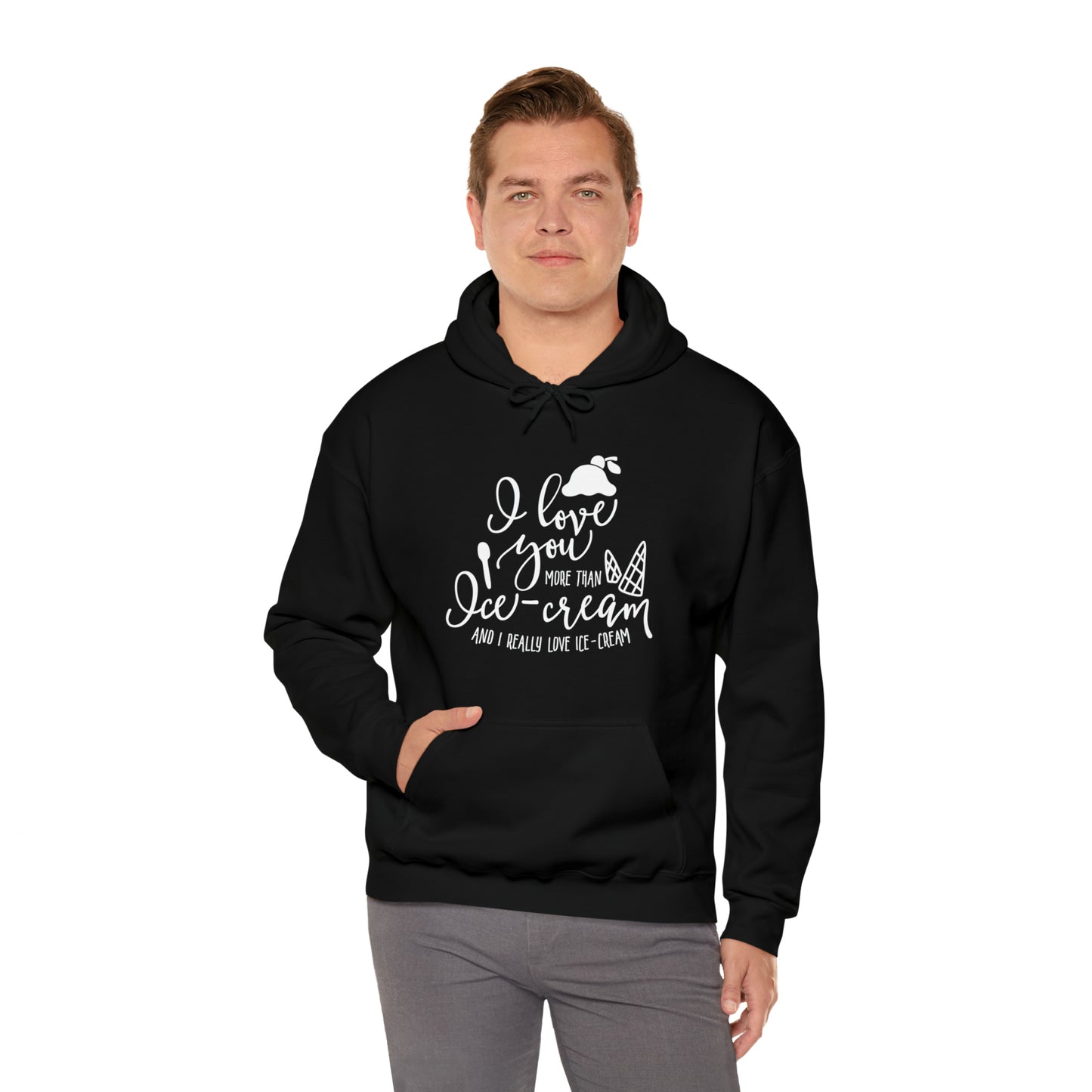 I love you more than icecream- Unisex Heavy Blend™ Hooded Sweatshirt