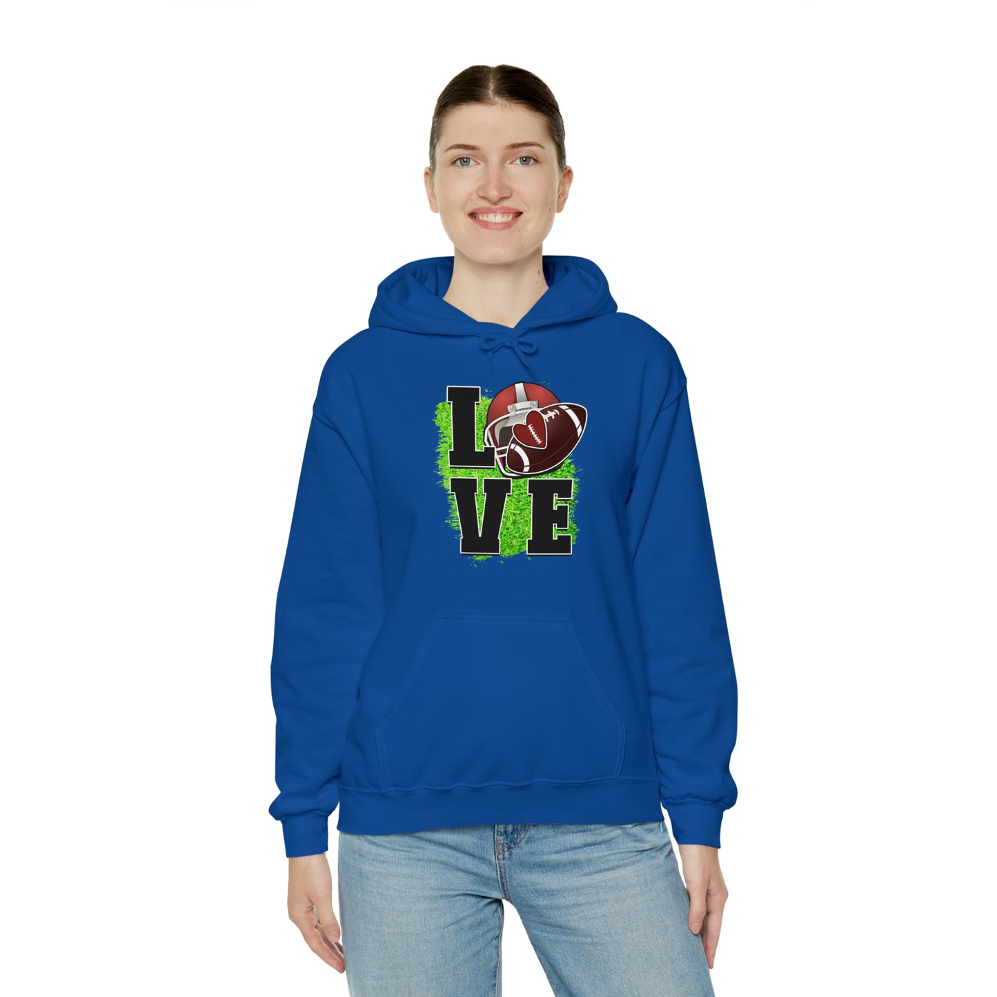 LOVE FOOTBALL- Unisex Heavy Blend™ Hooded Sweatshirt