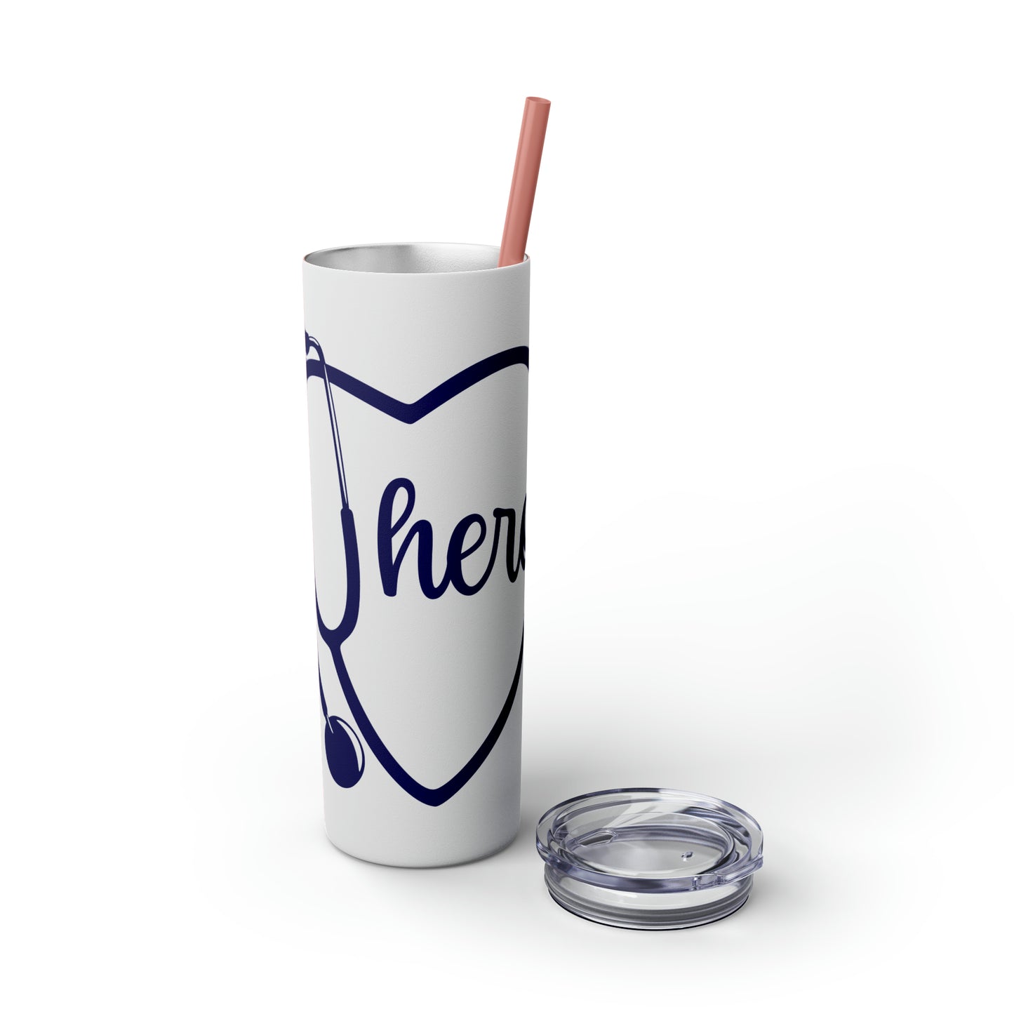 Hero-Skinny Tumbler with Straw, 20oz