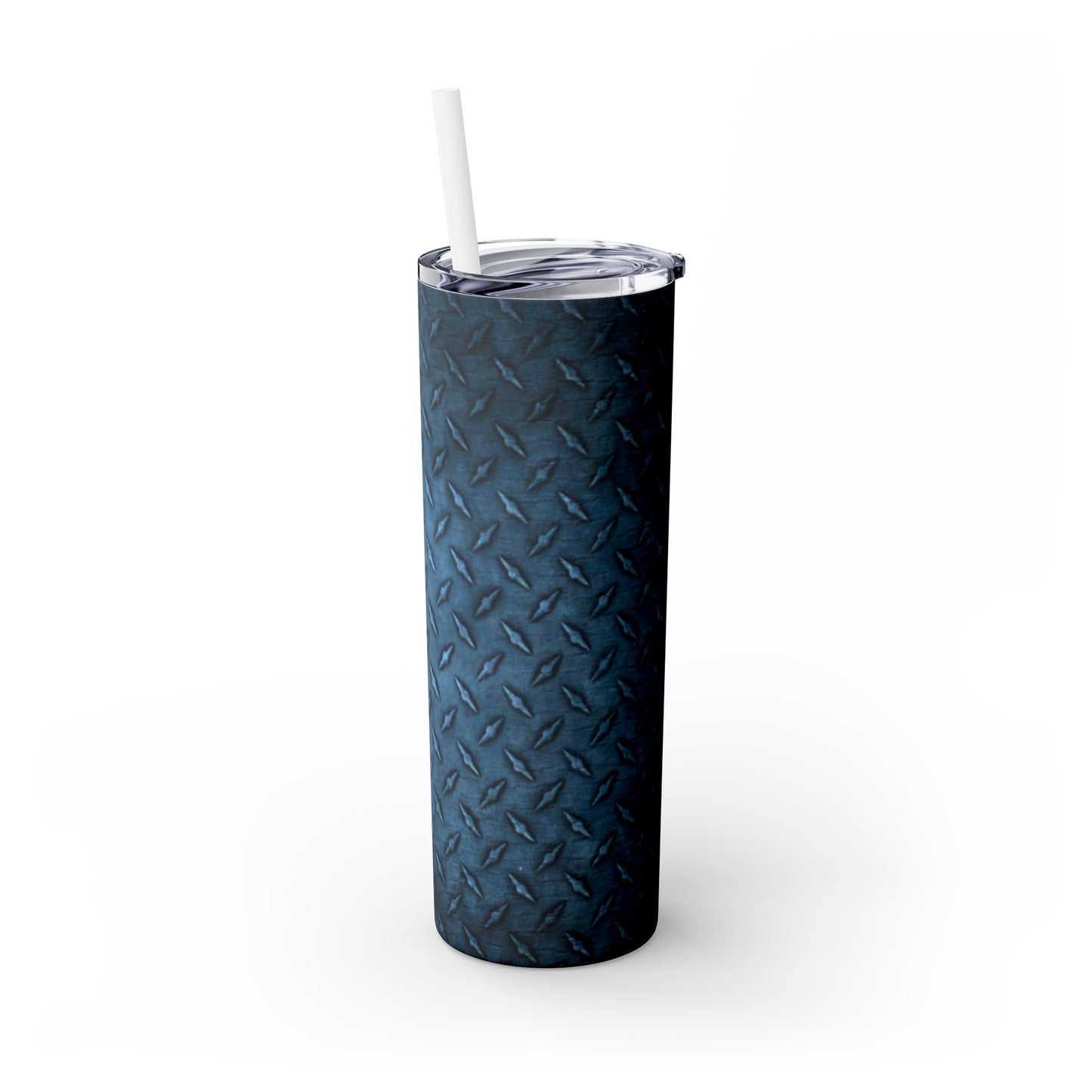 Blue Metalic- Skinny Tumbler with Straw, 20oz