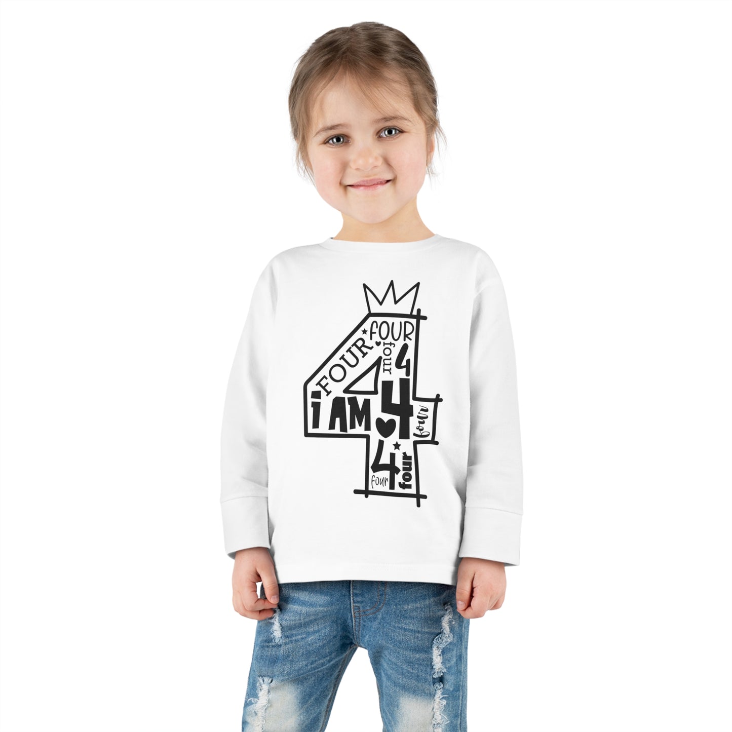 I'm four- Toddler Long Sleeve Tee