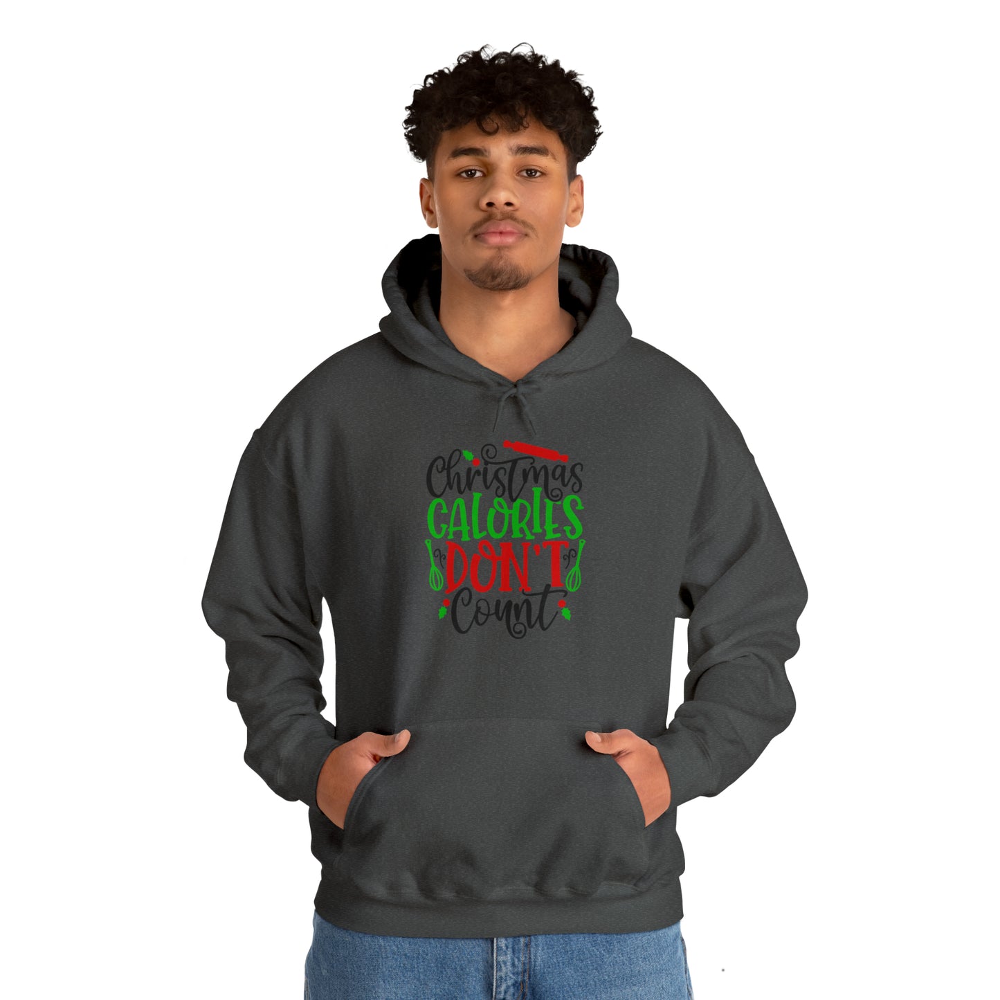 Christmas calories don't count- Unisex Heavy Blend™ Hooded Sweatshirt