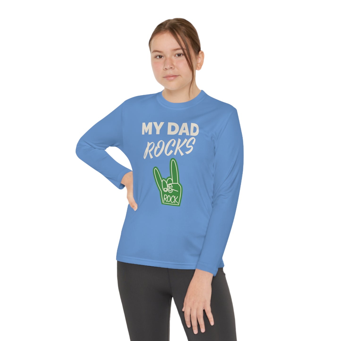 My dad rocks-Youth Long Sleeve Competitor Tee