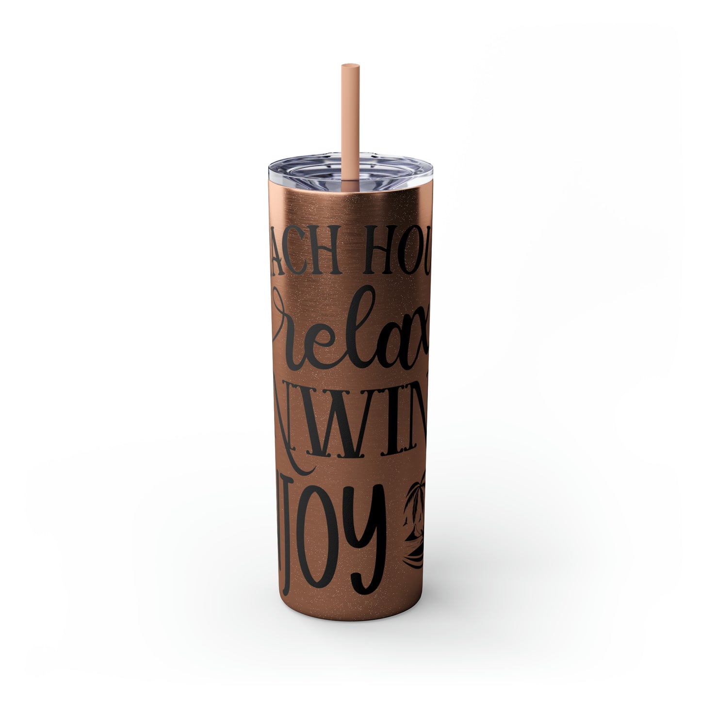 Beach house relax- Skinny Tumbler with Straw, 20oz