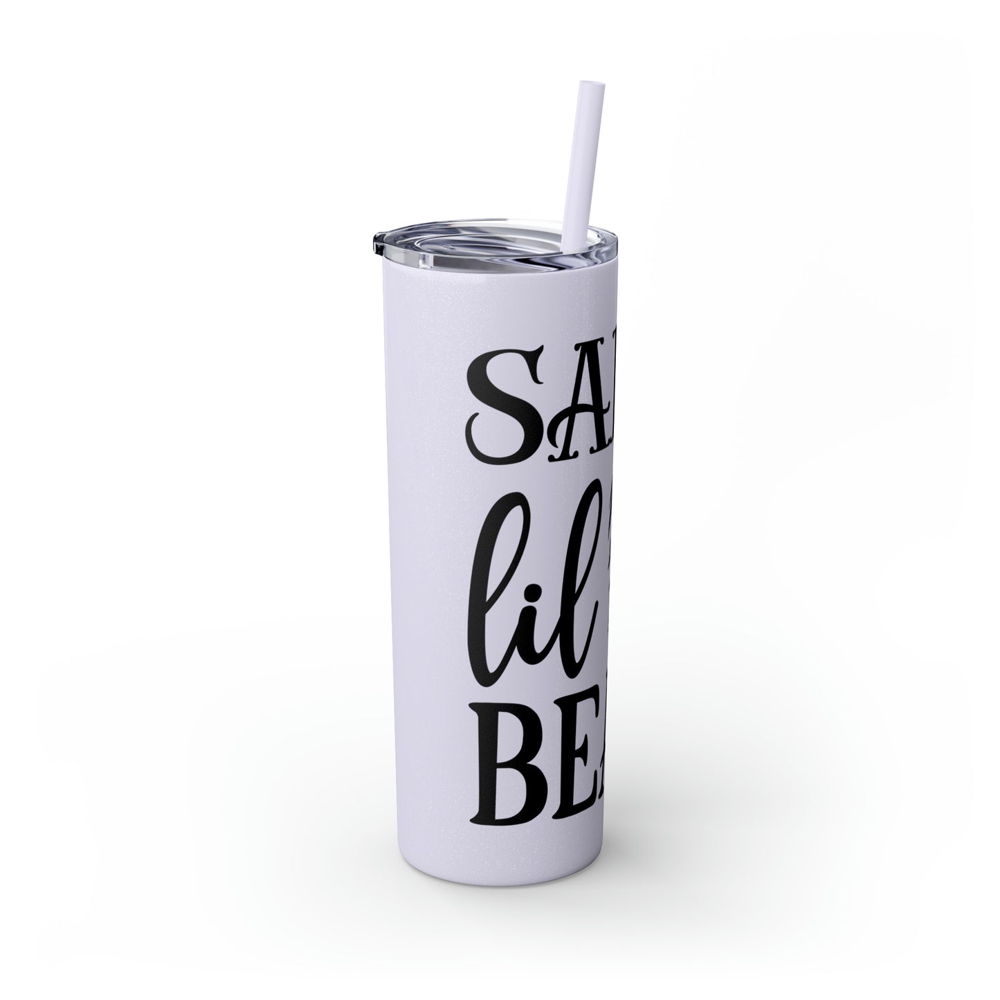 Salty lil beach-Skinny Tumbler with Straw, 20oz