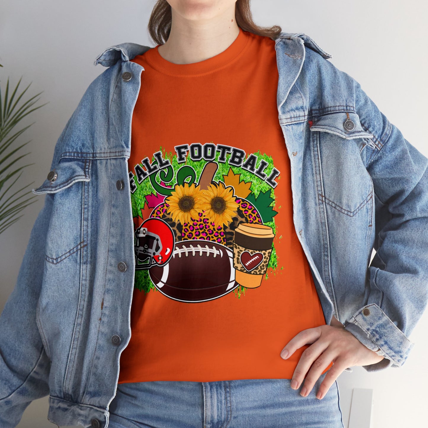 Fall Football- Unisex Heavy Cotton Tee