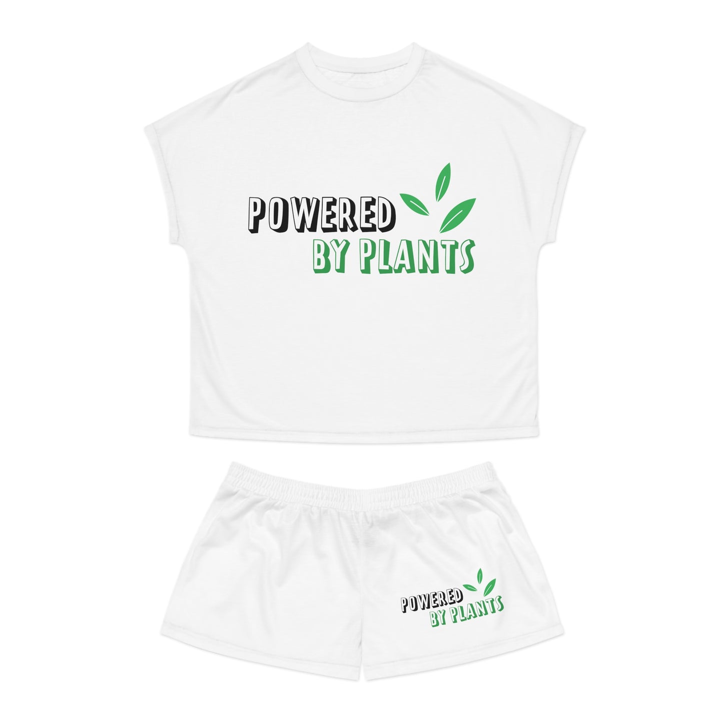 Powered by Plants- Women's Short Pajama Set (AOP)