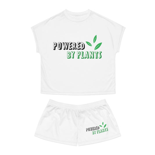 Powered by Plants- Women's Short Pajama Set (AOP)