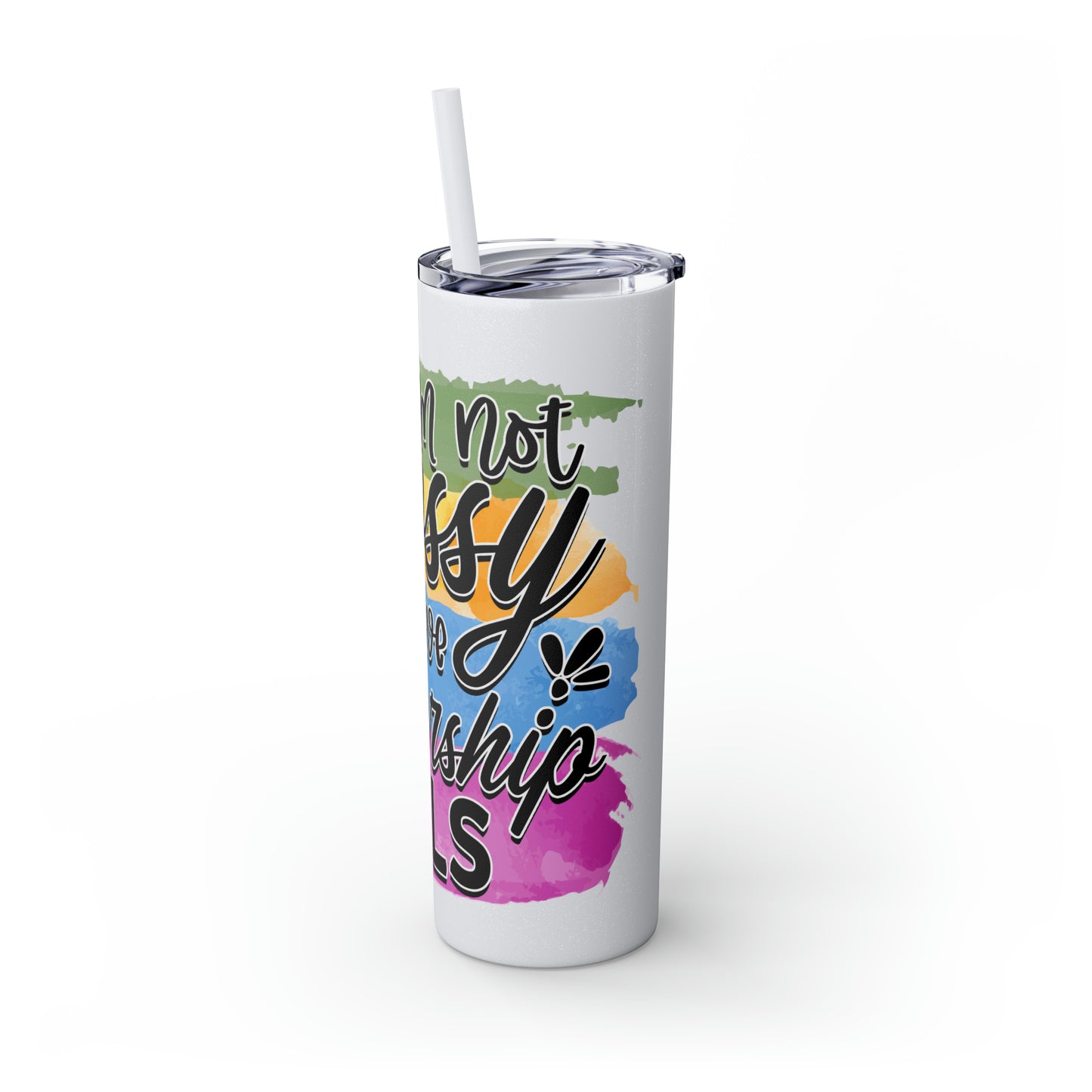 I'm not bossy I have leadership skills- Skinny Tumbler with Straw, 20oz