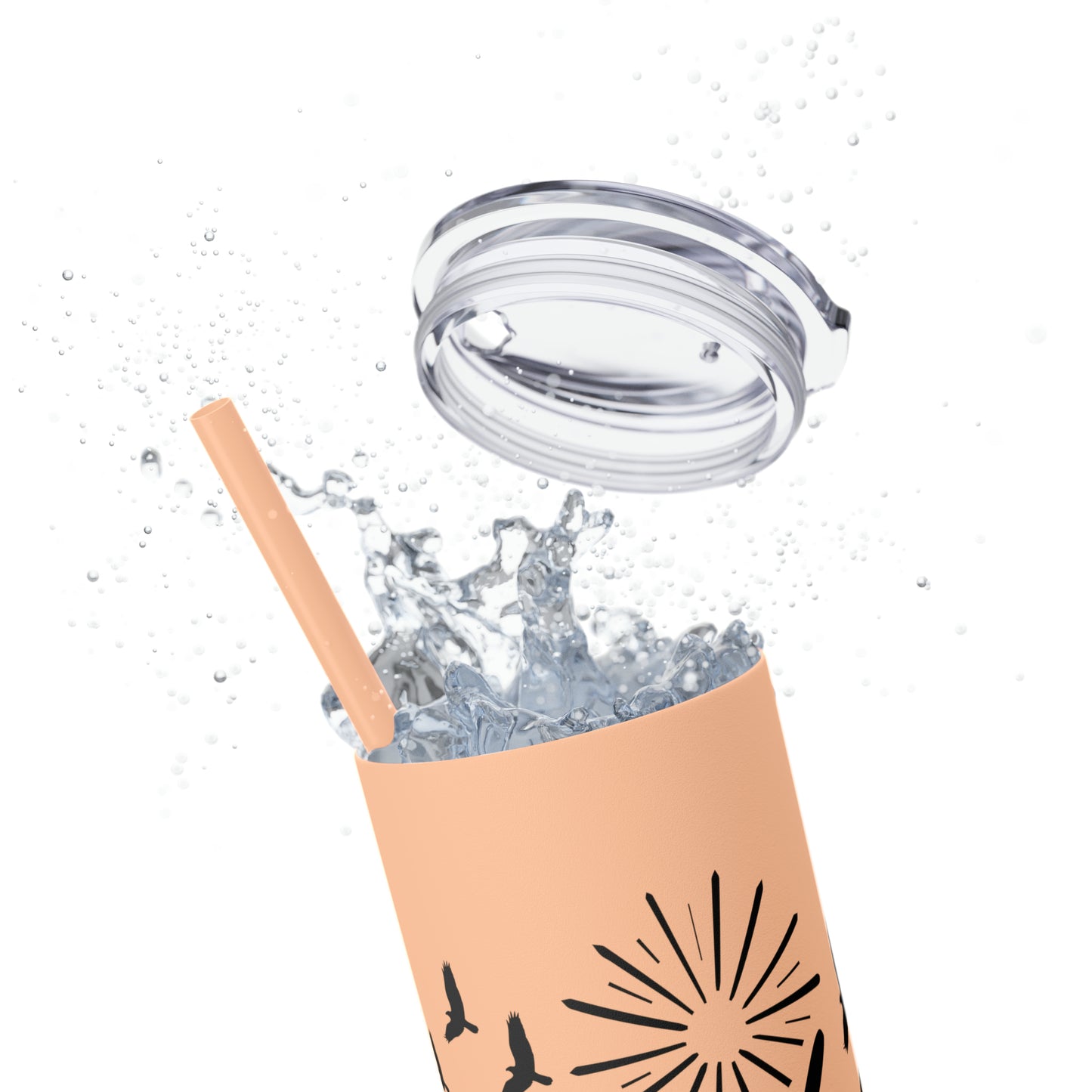 The beach is calling-Skinny Tumbler with Straw, 20oz