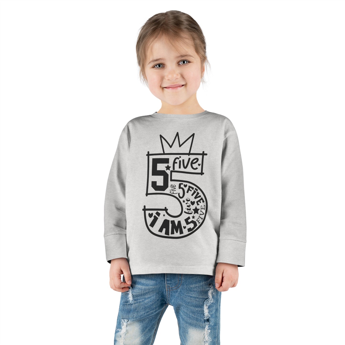 I'm five- Toddler Long Sleeve Tee