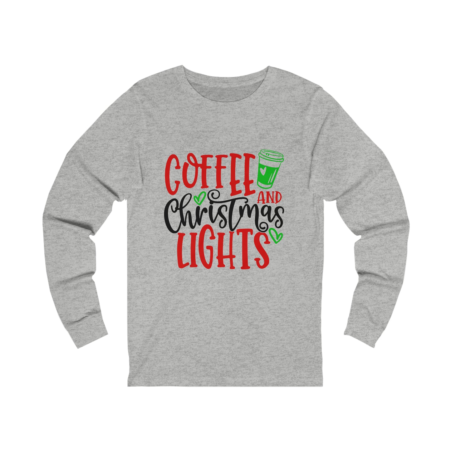 Coffee and Christmas lights - Unisex Jersey Long Sleeve Tee