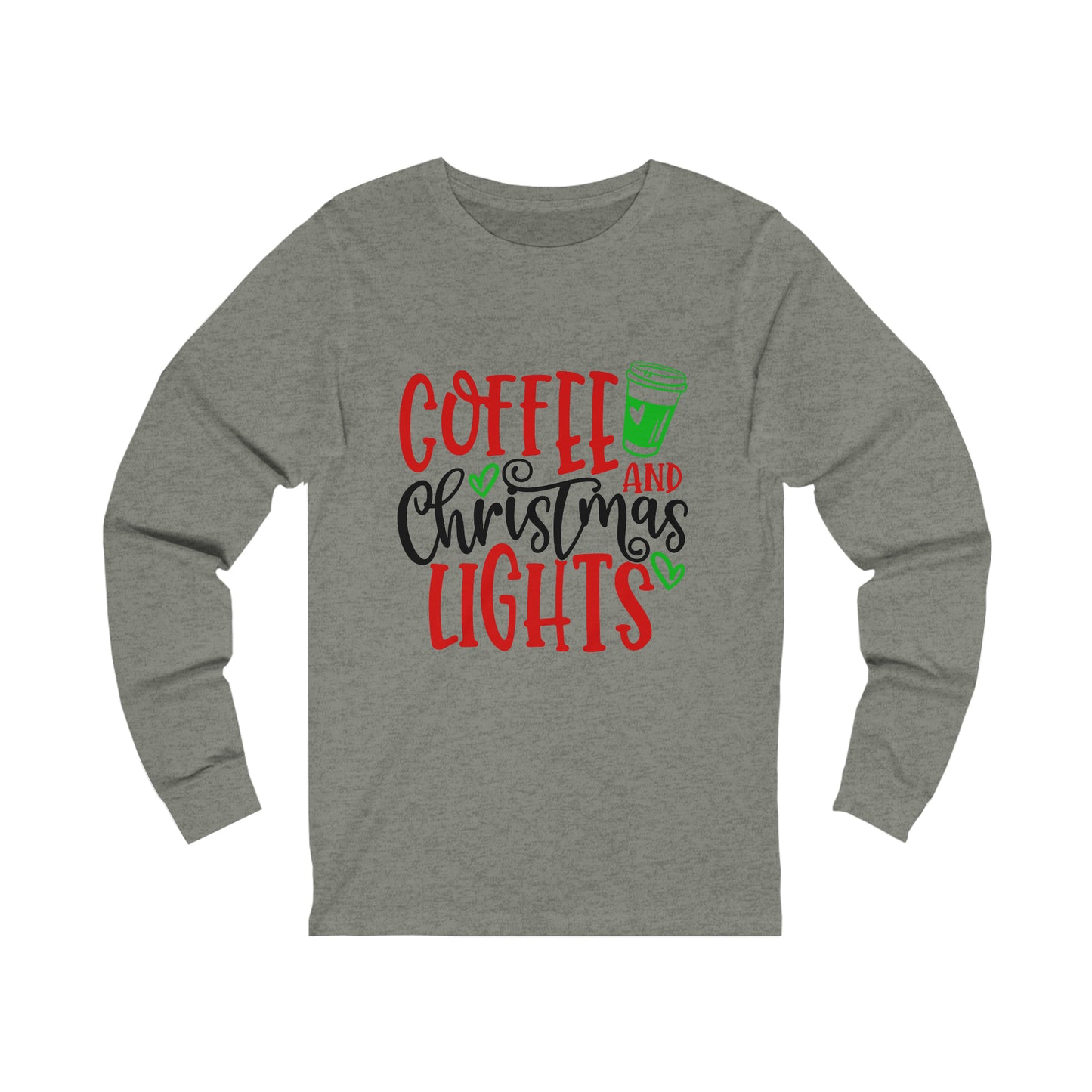 Coffee and Christmas lights - Unisex Jersey Long Sleeve Tee