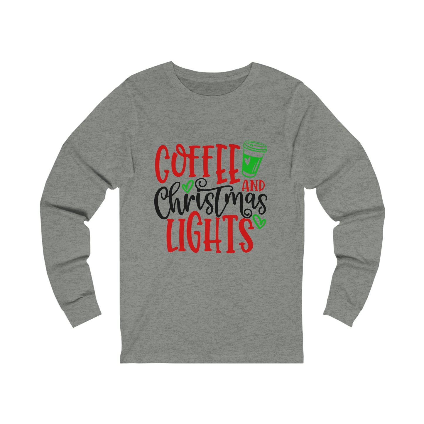 Coffee and Christmas lights - Unisex Jersey Long Sleeve Tee