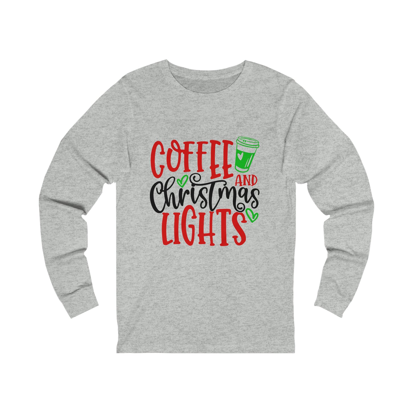 Coffee and Christmas lights - Unisex Jersey Long Sleeve Tee