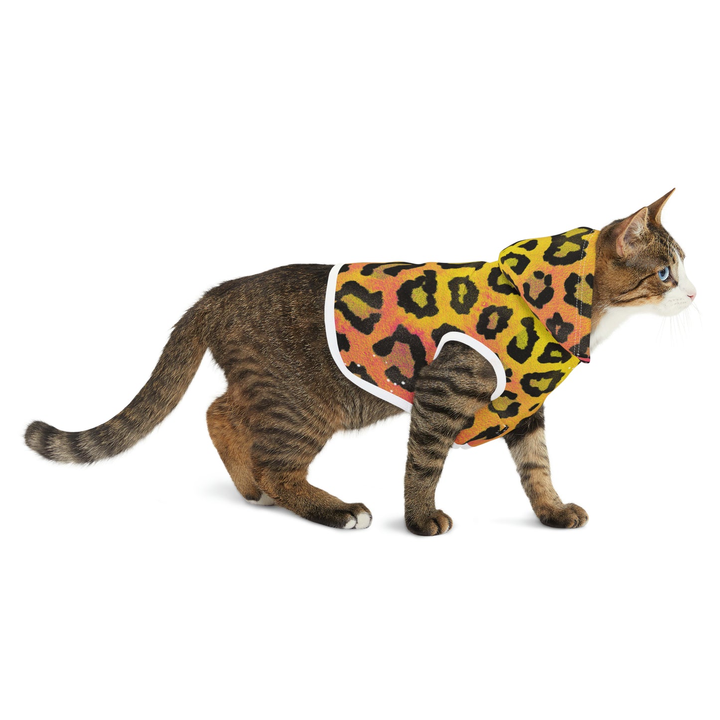 Orange and Pink - Cheetah print- Pet Hoodie