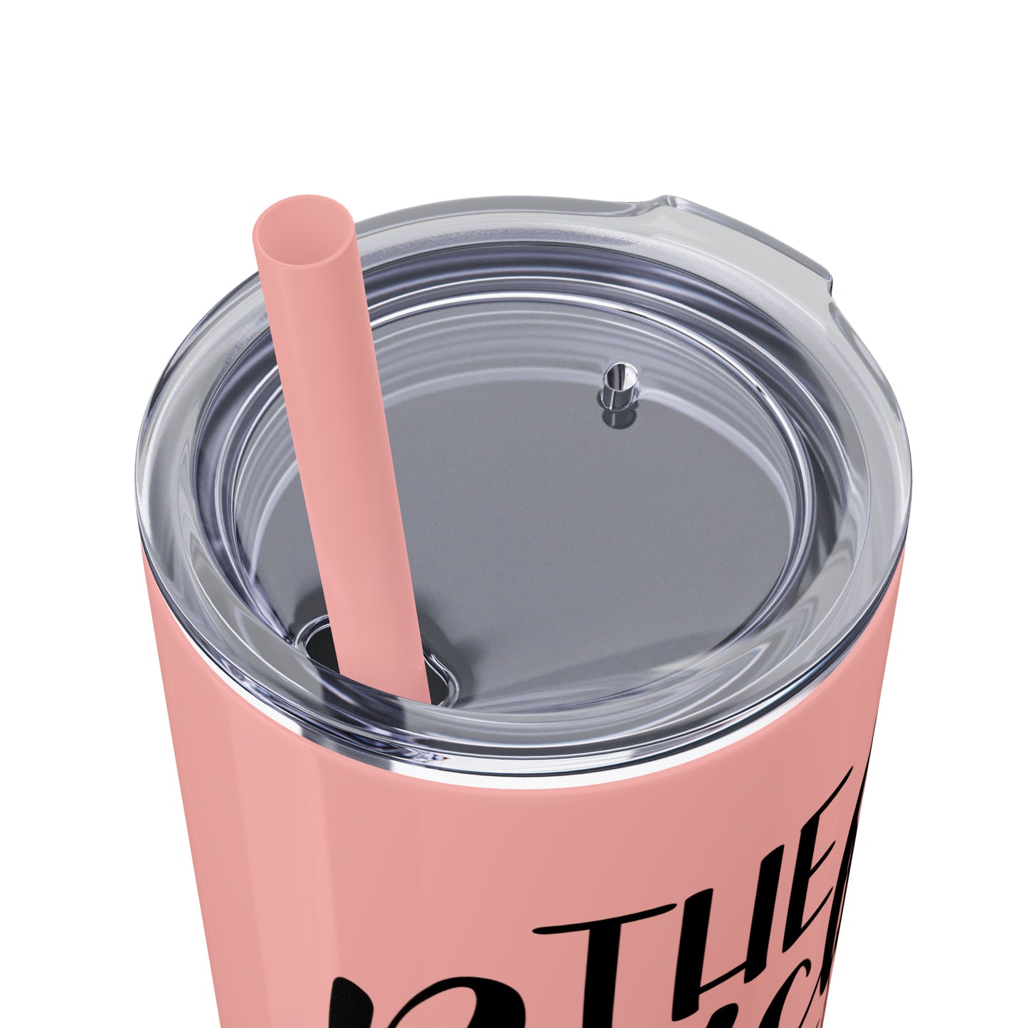 The beach is my happy place-Skinny Tumbler with Straw, 20oz