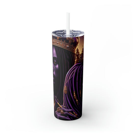 Alpha King and Queen- Skinny Tumbler with Straw, 20oz