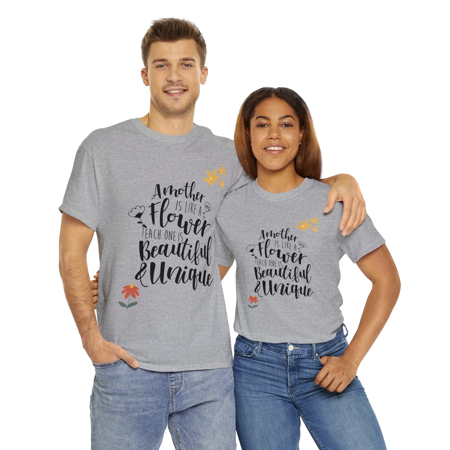 A mother's like a flower- Unisex Heavy Cotton Tee