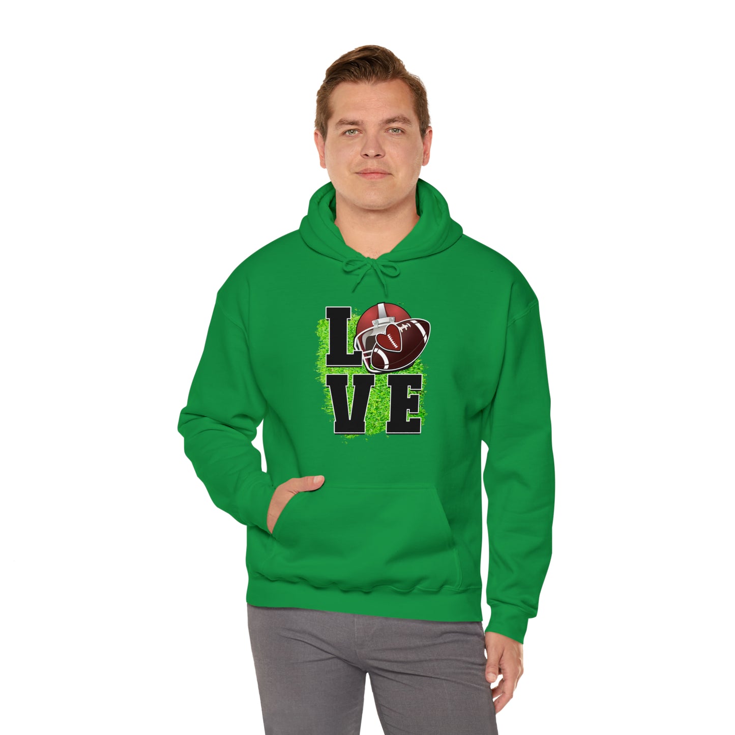 LOVE FOOTBALL- Unisex Heavy Blend™ Hooded Sweatshirt