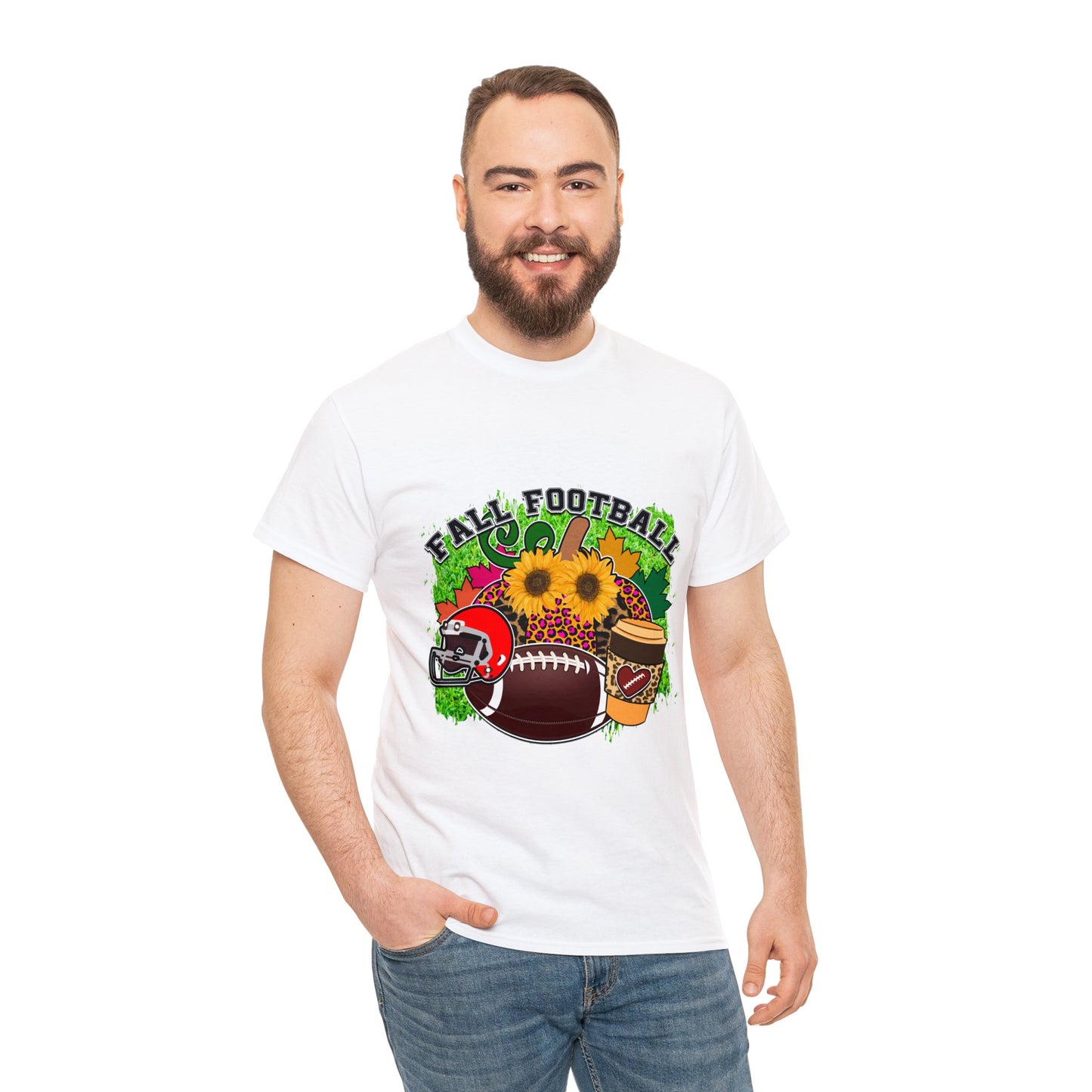 Fall Football- Unisex Heavy Cotton Tee