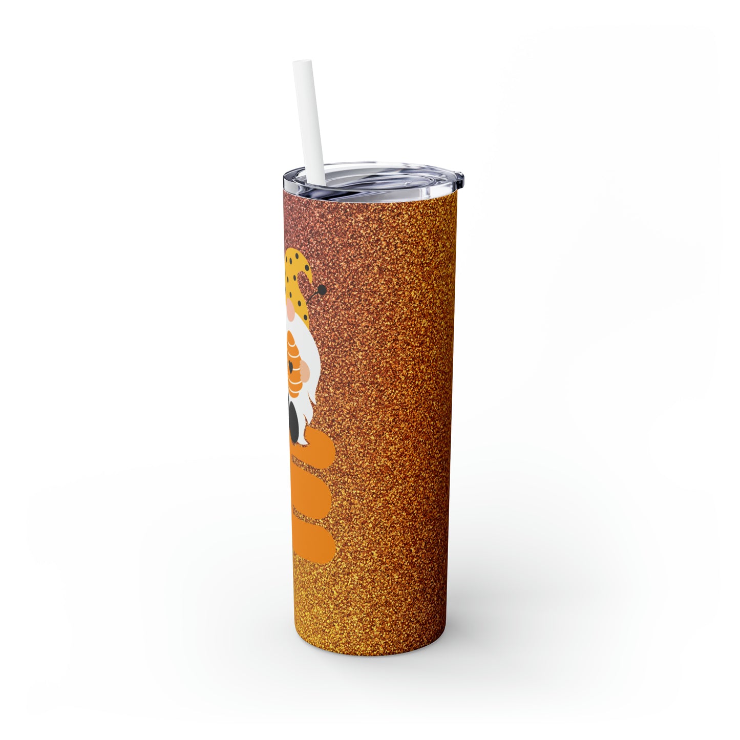 Fall Gnome love-Skinny Tumbler with Straw, 20oz