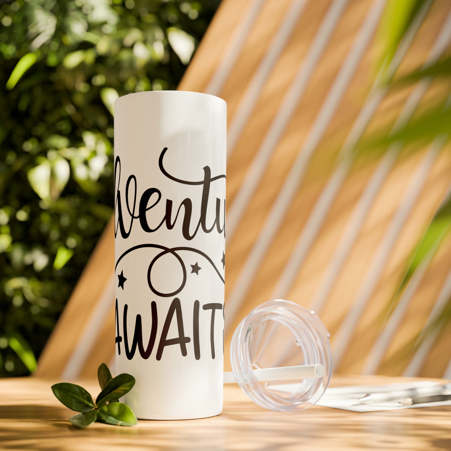 Adventure Awaits- Skinny Tumbler with Straw, 20oz