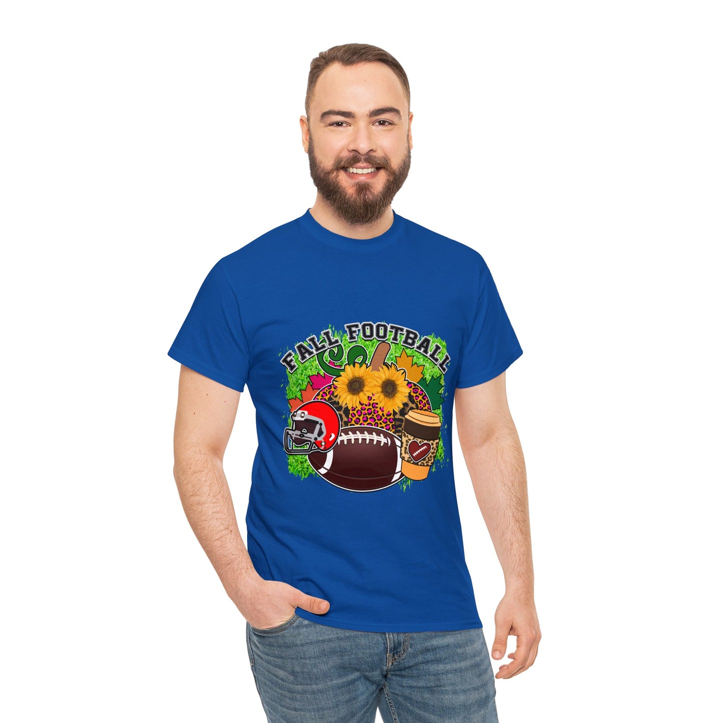 Fall Football- Unisex Heavy Cotton Tee